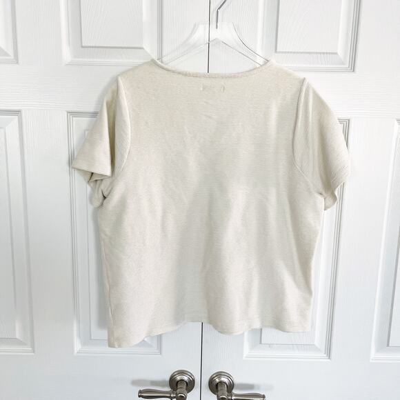 Madewell Ottoman Jacquard Ruched-Front Top in Antique Cream - Picture 7 of 8